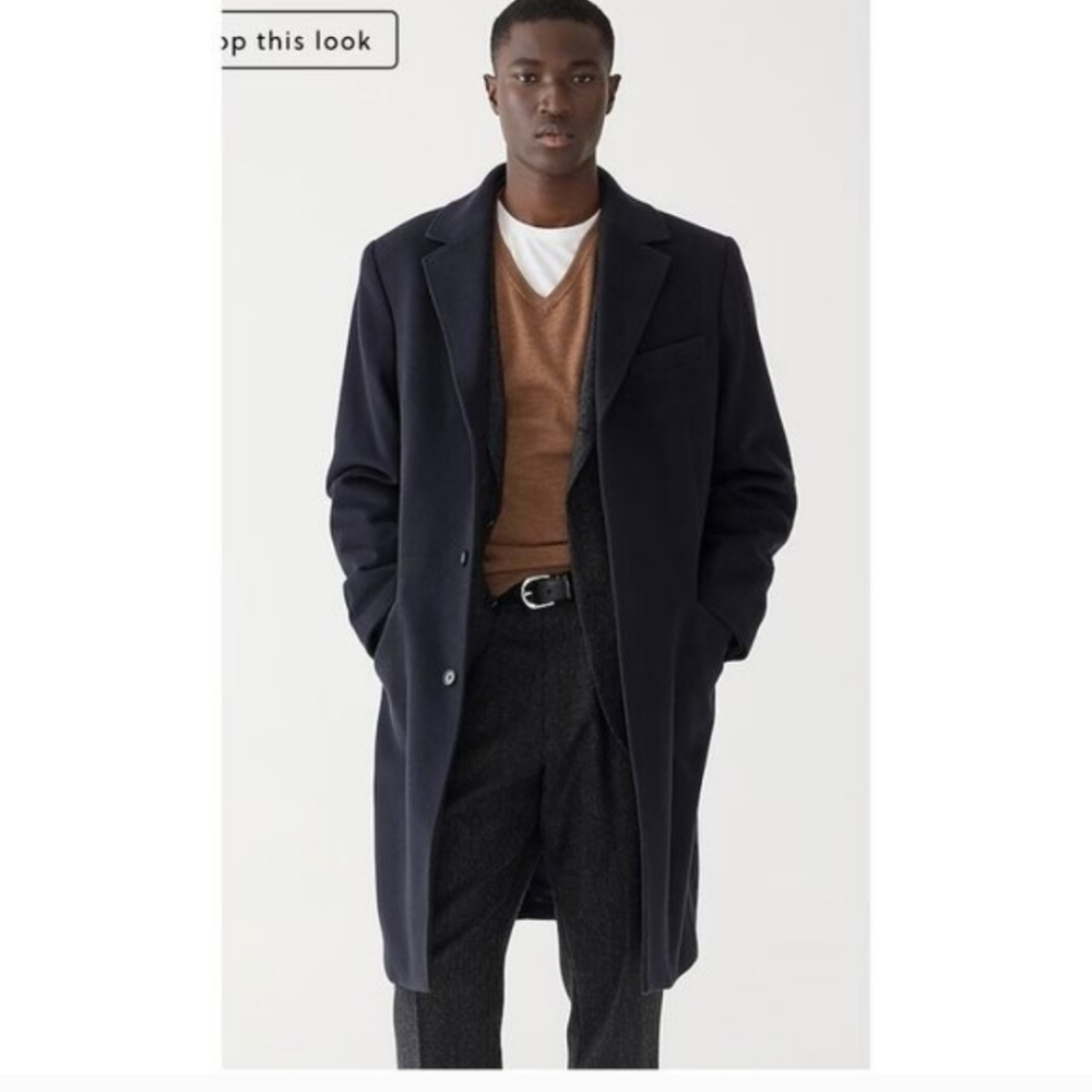 J Crew Rivington topcoat in Italian wool blend Size 46R Navy